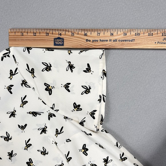 ModCloth Bee Print Top Women S Blouse Whimsical Garden Fairy - Picture 7 of 8